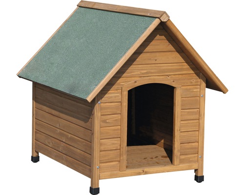 Hundehütte aus Holz mit Giebeldach