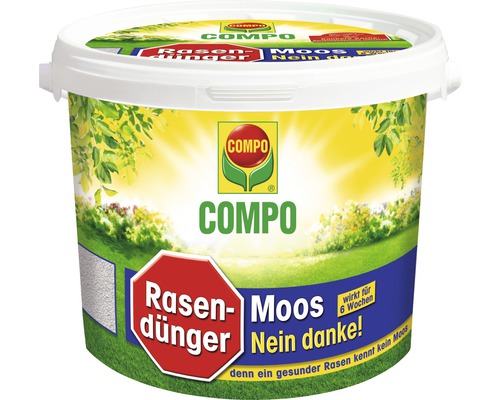 Rasendünger COMPO Moos-Nein-Danke Moosvernichter 7,5 kg für 300 m² Compo Rasendünger Moos Nein Danke im Eimer