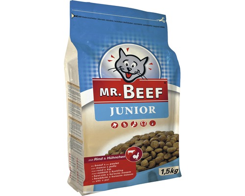 Mr. Beef Junior Katzenfutter mit Rind und Huhn, 1.5 Kilogramm