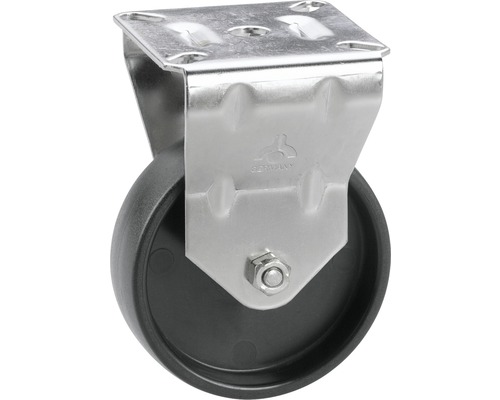 Tarrox Edelstahl Apparate Bockrolle bis 40 kg, 50x19 mm, Plattengröße 55x55 mm Lenkrolle mit Stahlgehäuse und Kunststoffrad