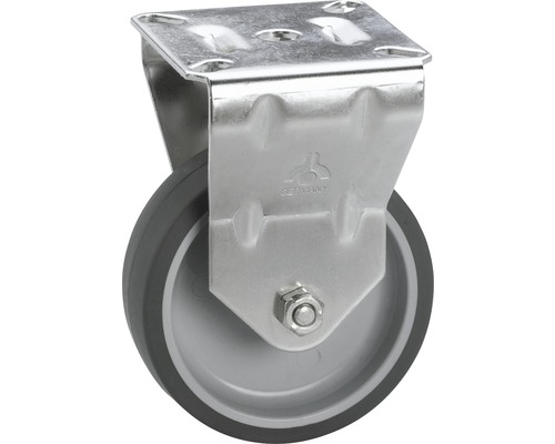 Tarrox Edelstahl Apparate Bockrolle bis 50 kg, 75x24 mm, Plattengröße 67x60 mm Lenkrolle mit Feststellbremse, Gehäuse aus Stahlblech