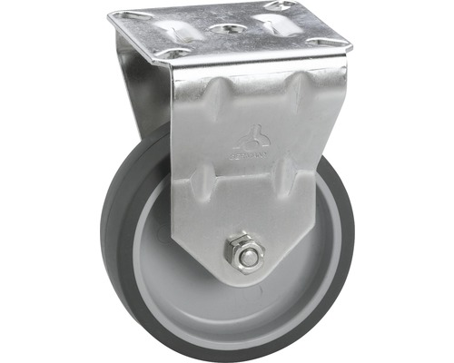 Tarrox Edelstahl Apparate Bockrolle bis 55 kg, 100x24 mm, Plattengröße 67x60 mm Lenkrolle mit Feststeller für Möbel und Geräte