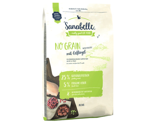 Katzenfutter trocken Sanabelle No Grain Geflügel 10 kg Sanabelle No Grain Katzenfutter mit Geflügel, 10 Kilogramm