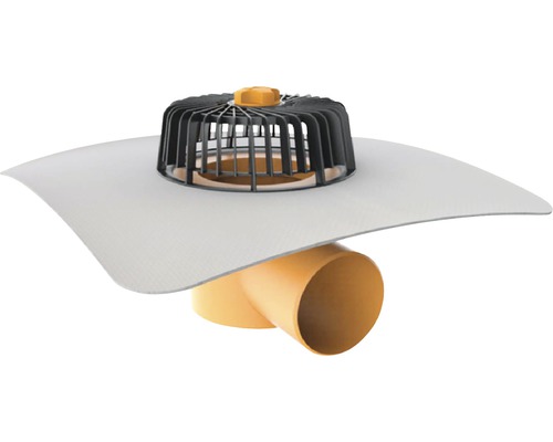 TopWet Dachgully horizontal mit integrierter PVC-Kunstoffdichtungsbahn DN 110 mm TopWet Dachgully horizontal mit integrierter PVC-Kunstoffdichtungsbahn DN 110 mm