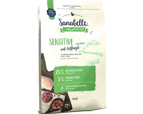 Katzenfutter trocken Sanabelle Sensitive Geflügel10 kg Sanabelle Sensitive mit Geflügel Katzentrockenfutter im 10 Kilogramm Sack