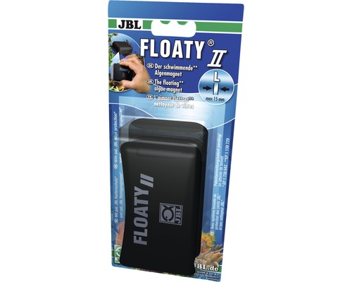 Scheibenreiniger JBL Floaty II schwimmender Algenmagnet Gr. L JBL Floatymagnet II für Aquarien mit bis zu 15 mm Glasstärke in Verpackung