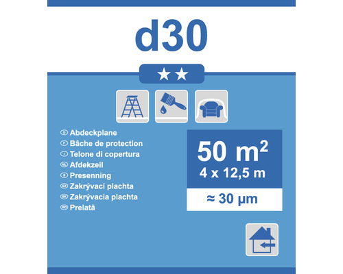 Abdeckplane d30, 50 Quadratmeter