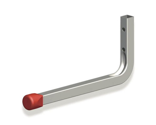 Alfer Wandhaken T 350 x H 165 mm, Stahl verzinkt rot Metall Wandhaken mit Gummikappe zur Aufbewahrung