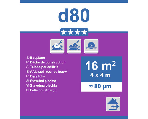 Bauplane d80 mit 16 Quadratmeter Fläche