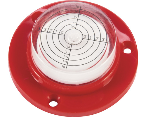 Runde Dosenlibelle mit roter Basis für horizontales Ausrichten