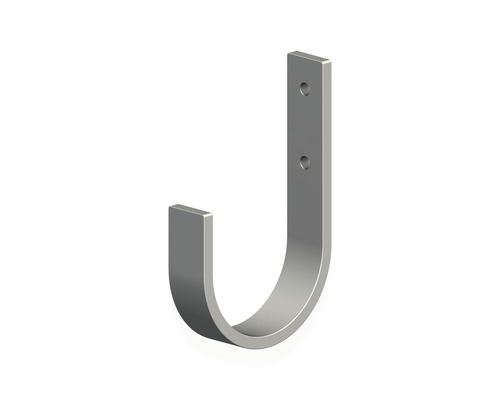 Alfer Unihaken T 70 x H 110 mm, Stahl verzinkt Metall J-Haken zur Wandbefestigung mit zwei Bohrlöchern