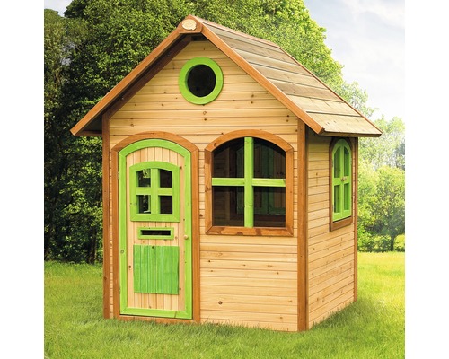 Holzspielhaus mit Tür und Fenster für den Außenbereich