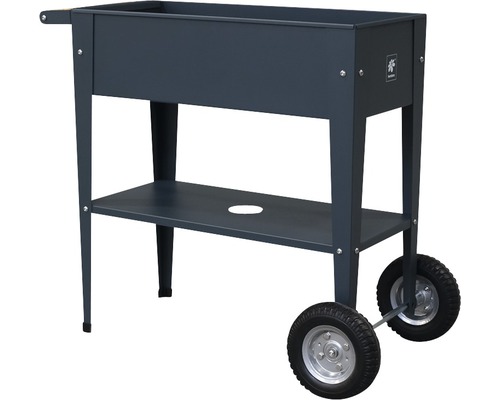 Rollbarer Pflanztisch mit Ablagefläche für den Garten