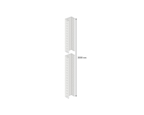 Regalständer mit Lochung, 3000 Millimeter