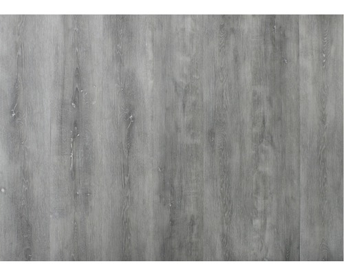 Grauer Vinylboden mit Holzoptik.