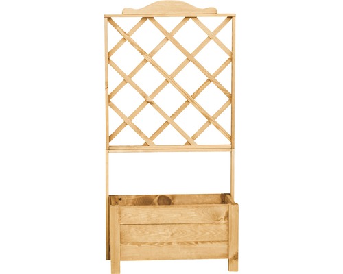 Holzpflanzkasten mit Rankgitter für den Garten