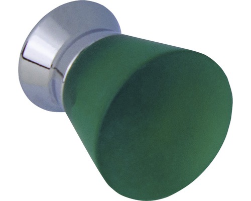 Möbelknopf Kunststoff dunkelgrün/silber ØxH 25/31 mm