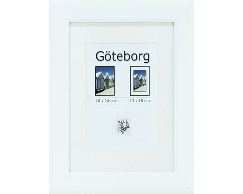 Bilderrahmen Holz Göteborg weiß 18x24 cm-0
