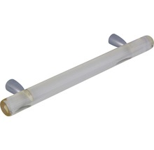 Möbelgriff Kunststoff transparent/silber lackiert LxBxH 180/16/25 mm