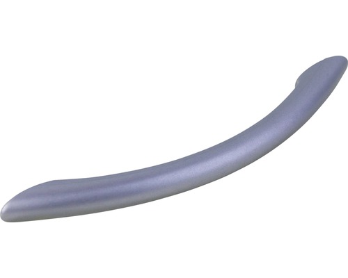 Möbelgriff Segmentbogen Kunststoff silber/lackiert Lochabstand 96 mm LxH 135/25 mm Gebogener Möbelgriff aus Metall