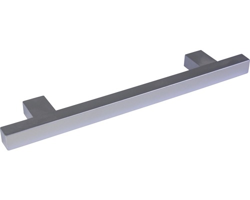 Möbelgriff Kunststoff silber/lackiert/glanz/chrom Lochabstand 128 mm LxH 186/30 mm Schrankgriff aus Metall
