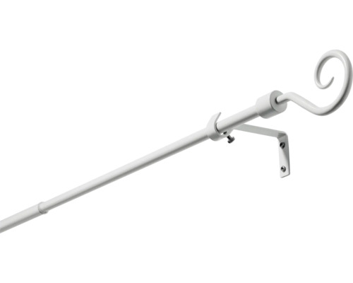Gardinenstangen Set ausziehbar Schnecke weiß 200-300 cm Ø 13/16 mm Gardinenstange mit Träger und Endstück