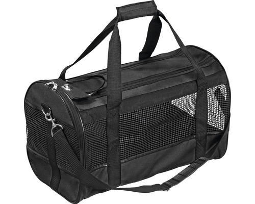 Transport Tragetasche Karlie Divina 50 x 28 x 30 cm, schwarz Schwarze Transporttasche für Haustiere mit Netzfenstern