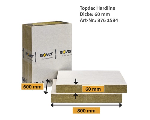 Isover Topdec Hardline Dämmplatte mit einer Dicke von 60 mm