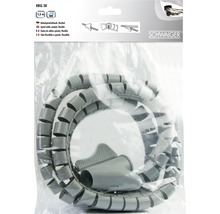 Kabelspiralschlauch flexibel 1,5 m Ø 28 mm Schwaiger grau