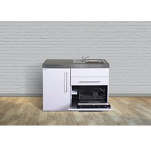 Stengel-Küchen Miniküche mit Geräten Premiumline 120 cm Frontfarbe weiß glänzend Korpusfarbe weiß montiert-thumb-0