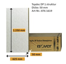 Topdec DP 1 Struktur Dämmplatte mit den Maßen 1250 x 625 x 50 Millimeter und Isover Verpackung.
