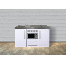 Stengel-Küchen Singleküche mit Geräten Premiumline 150 cm weiß glänzend vormontiert Variante links 1015001064100