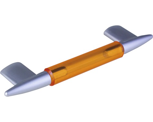 Möbelgriff Kunststoff silber/orange Lochabstand 96 mm LxH 134/32 mm