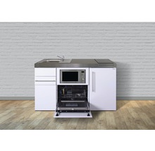 Stengel-Küchen Singleküche mit Geräten Premiumline 150 cm weiß glänzend vormontiert Variante links 1015078168100
