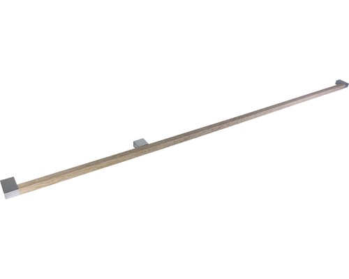 Möbelgriff Metall + Folie Struktur holz/hell/chrom Lochabstand 256 mm LxH 1067/36 mm Holzhandtuchhalter mit rechteckigen Halterungen