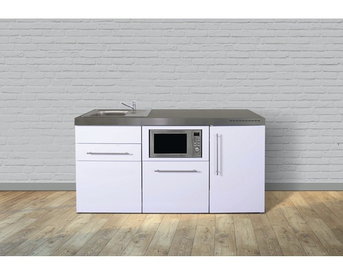Stengel-Küchen Singleküche mit Geräten Premiumline 170 cm Frontfarbe weiß glänzend Korpusfarbe weiß montiert