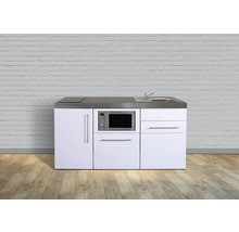 Stengel-Küchen Singleküche mit Geräten Premiumline 170 cm Frontfarbe weiß glänzend Korpusfarbe weiß montiert-thumb-0