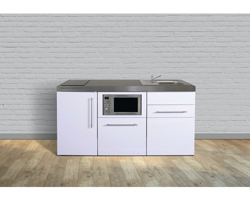Stengel-Küchen Singleküche mit Geräten Premiumline 170 cm Frontfarbe weiß glänzend Korpusfarbe weiß montiert-0