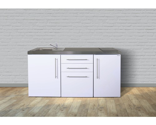 Stengel-Küchen Singleküche mit Geräten Premiumline 170 cm Frontfarbe weiß glänzend Korpusfarbe weiß montiert