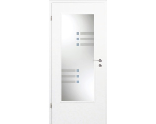 Zimmertür Pertura Soley Weißlack (ähnlich RAL 9010) 86,0x211,0 cm Links mit Lichtausschnitt G3 (ohne Glas)