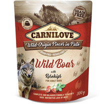 Carnilove Hundefutter Wildschwein mit Hagebutten für ausgewachsene Hunde, 300 Gramm
