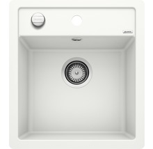 Spüle aus Silgranit mit Abfluss und Logo der Firma Blanco