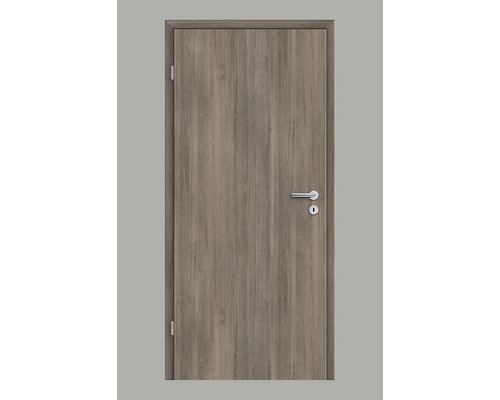 Pertura Zimmertür Yori CPL Lärche Smoke längs 86,0x198,5 cm Links Holztür mit Türgriff