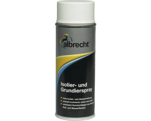 Albrecht Isolierfarbe Isoliersperrgrund Spray weiß 400 ml Albrecht Isolier und Grundierspray Dose