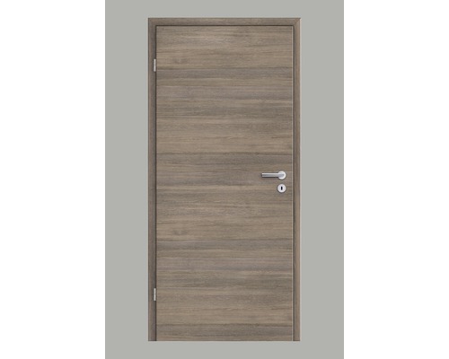 Pertura Zimmertür Yori CPL Lärche Smoke quer 86,0x198,5 cm Links Holztür mit Drückergarnitur
