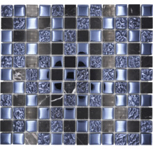 Glasmosaik mit Naturstein XCM M862 (MATTE) 2,5x2,5 cm