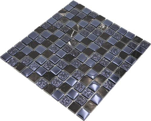 Quadratische Mosaikfliese aus Glas und Stein
