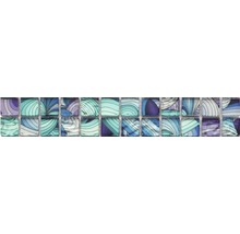 Glasbordüre Glas weiß/blau/lila mix 4,8x29,8 cm