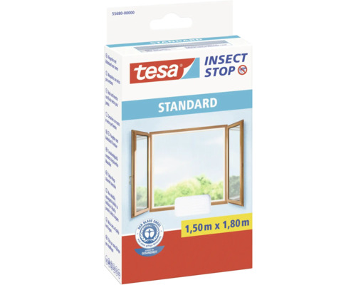 Fliegengitter für Fenster tesa Insect Stop Standard ohne Bohren weiss 150x180 cm