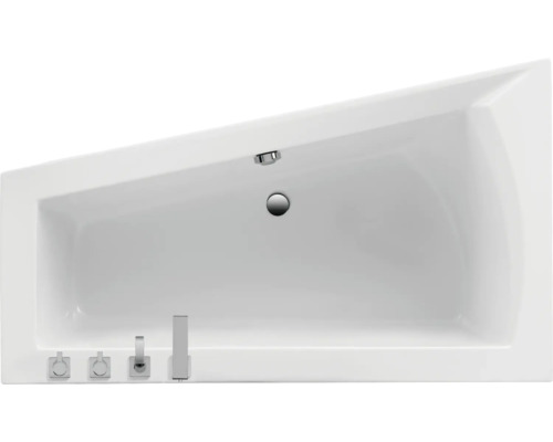 Badewanne OTTOFOND Delta 100 x 170 cm weiß glänzend glatt 870701 Rechteckige Badewanne mit Armaturen